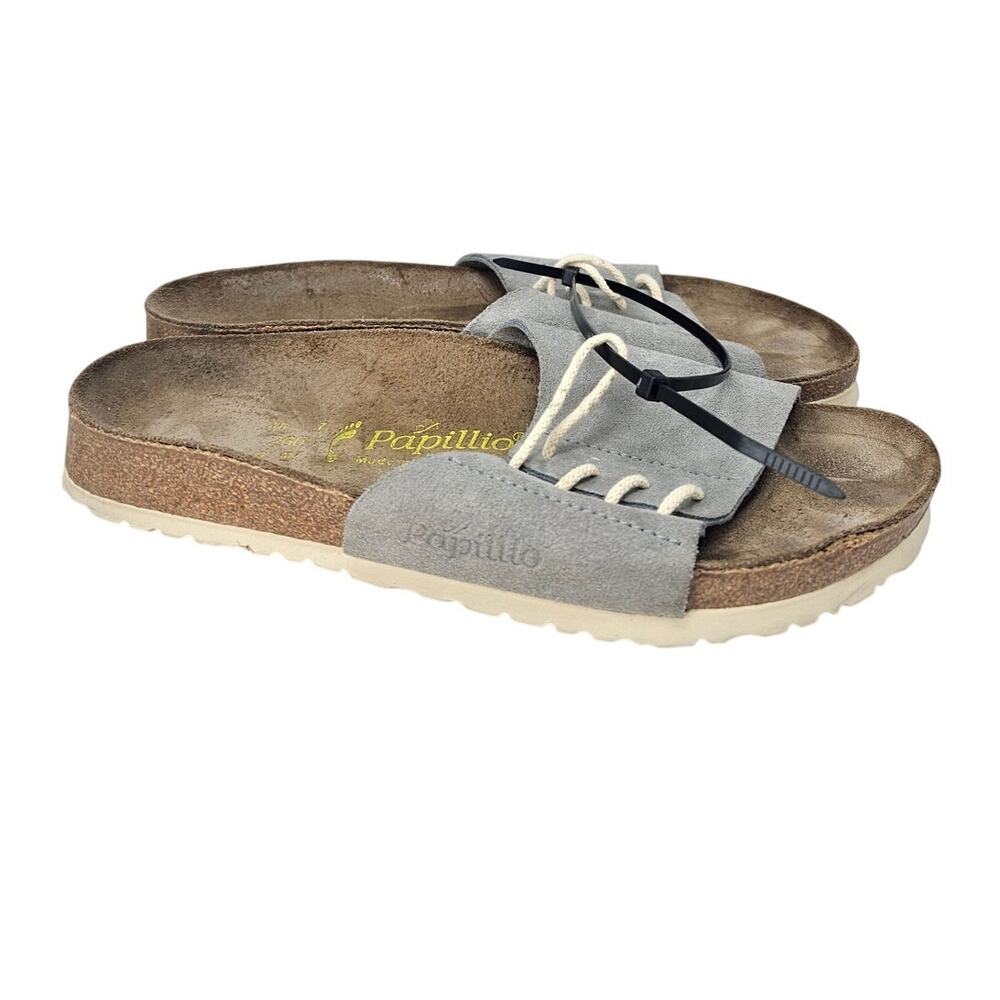 Birkenstock Papillio 40 Masai Gray Suede Slide Sandal Comfort Gorpcore Casual